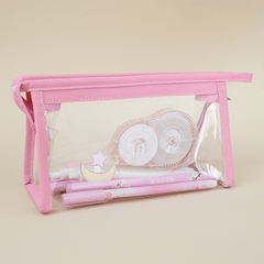 Transparent Large Capacity Makeup Bag with Zipper Closure