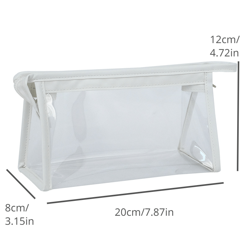 Transparent Large Capacity Makeup Bag with Zipper Closure