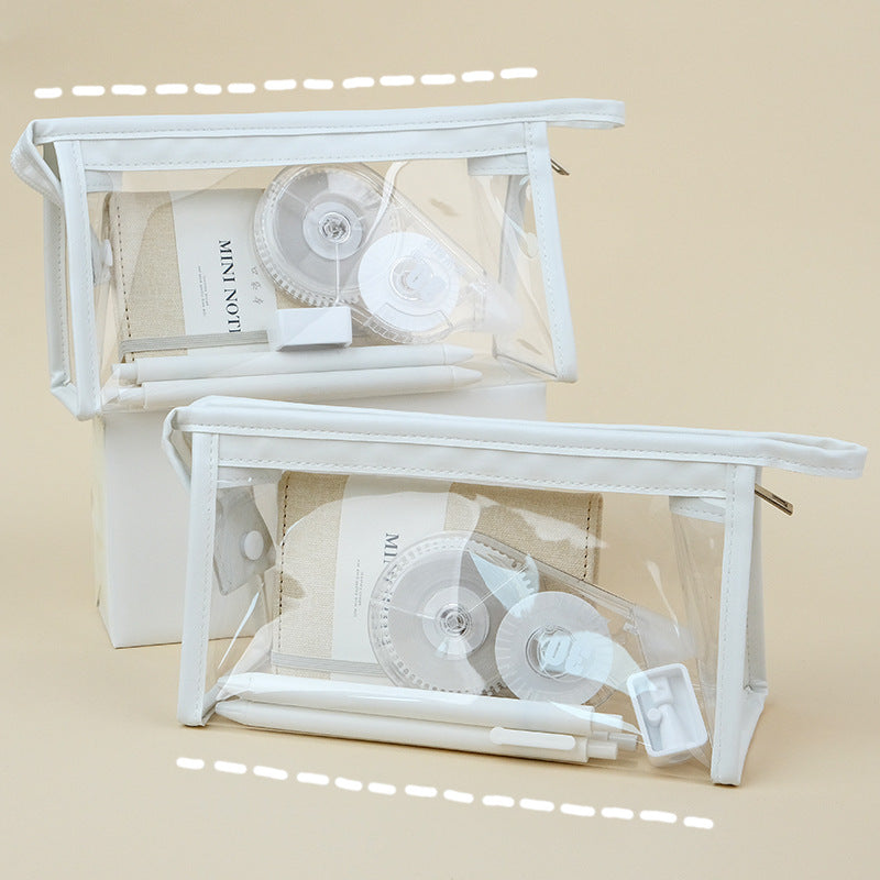 Transparent Large Capacity Makeup Bag with Zipper Closure