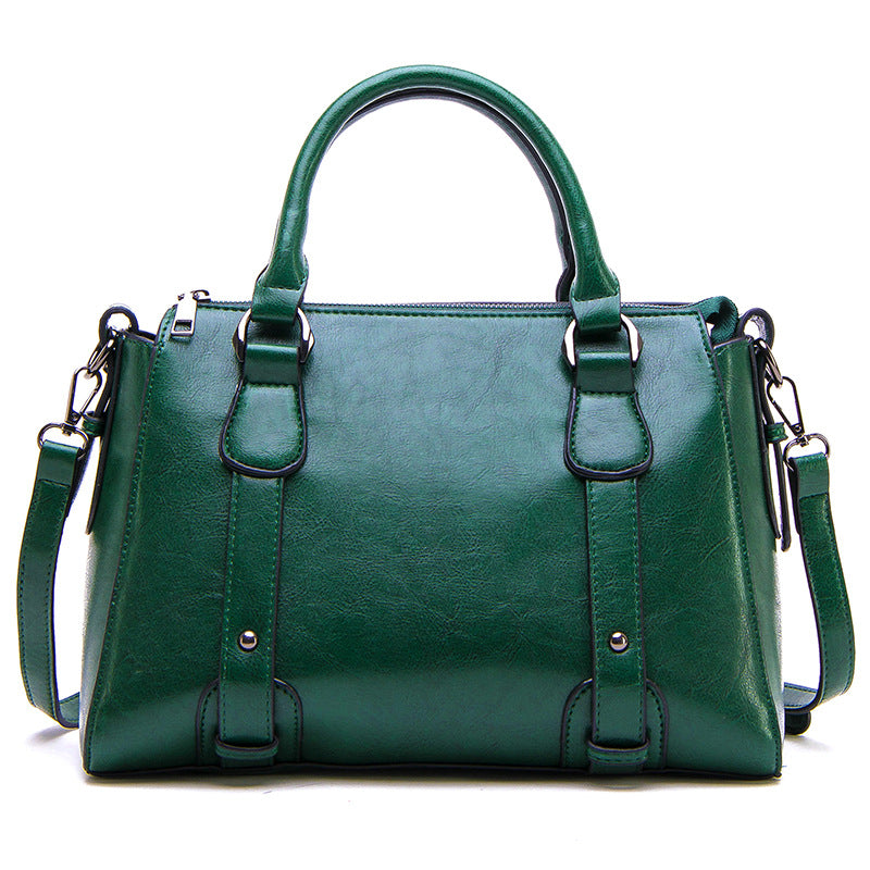 Retro Style Vegan Leather Tote Bag Crossbody Satchel Purse