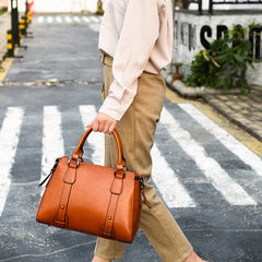 Retro Style Vegan Leather Tote Bag Crossbody Satchel Purse