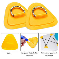 6pcs Stainless Steel D Ring Patch for Inflatable Boats Kayaks Dinghies