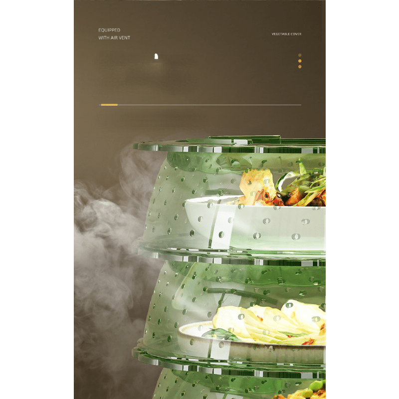 5-Layer Transparent Dust Cover Kitchen Lunch Food Storage Rack