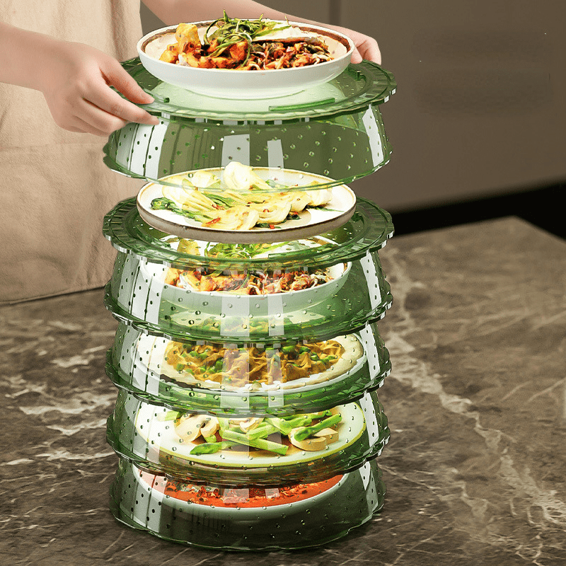 5-Layer Transparent Dust Cover Kitchen Lunch Food Storage Rack