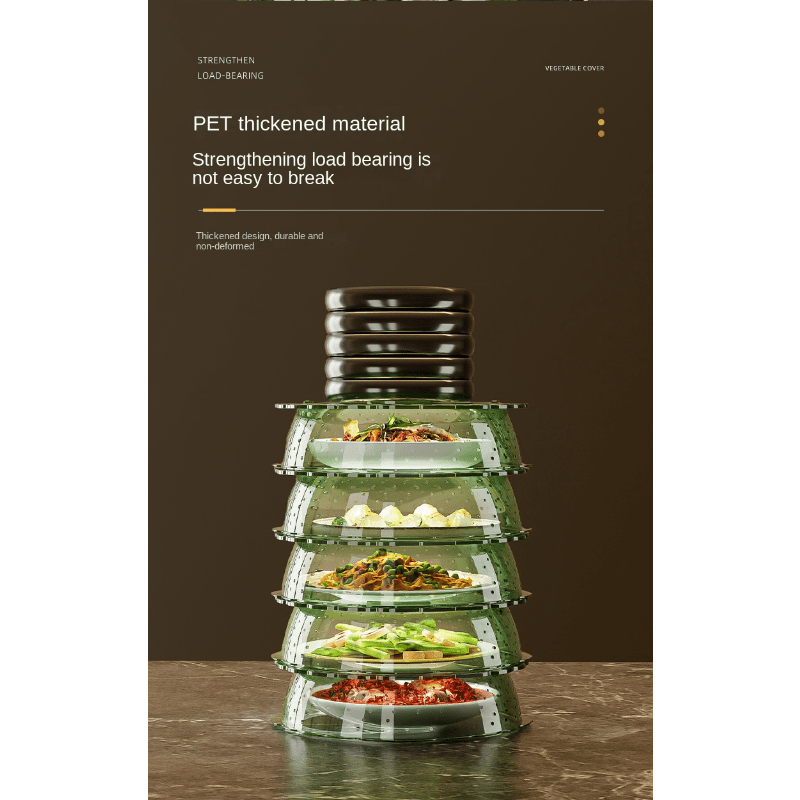 5-Layer Transparent Dust Cover Kitchen Lunch Food Storage Rack