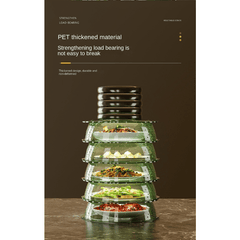 5-Layer Transparent Dust Cover Kitchen Lunch Food Storage Rack
