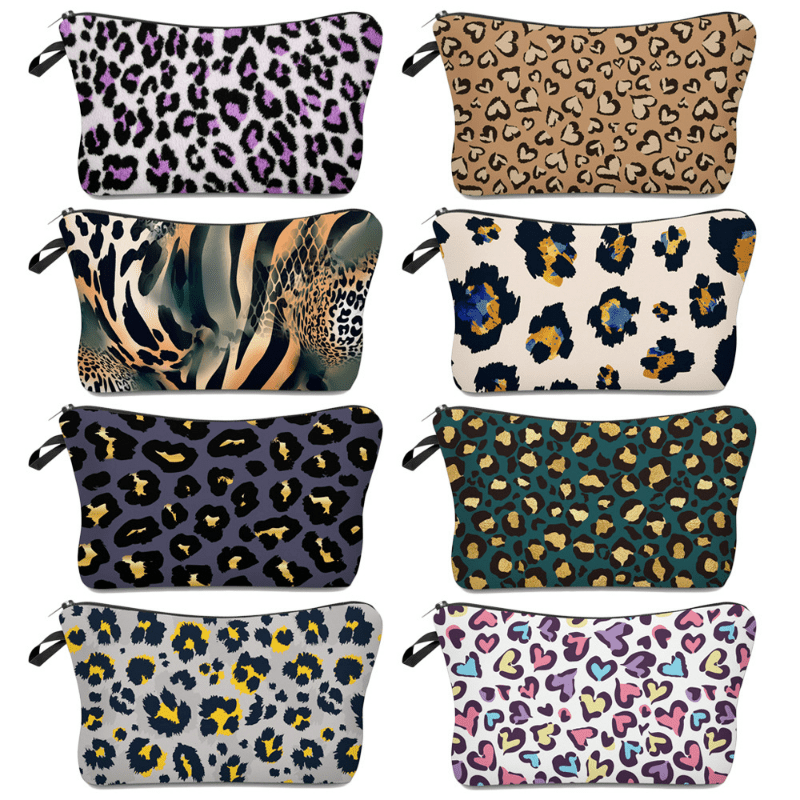 Leopard Pattern Makeup Pouch Zipper Storage Bag