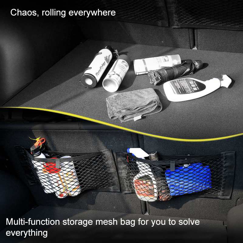 Car Back Rear Mesh Trunk Seat Elastic Net Storage Bag Organizer