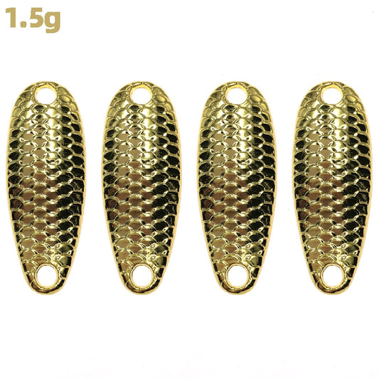 4pcs Metal Dragon Scales Sequins Bare Bait 15g Spoon Shaped Flying Bait