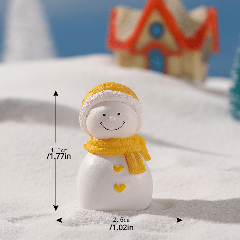 Winter Scarf Snowman Mini Christmas Ornament Resin Snowman Figurine Decoration