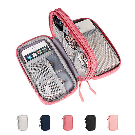 Portable Double Layer Digital Accessories Organizer