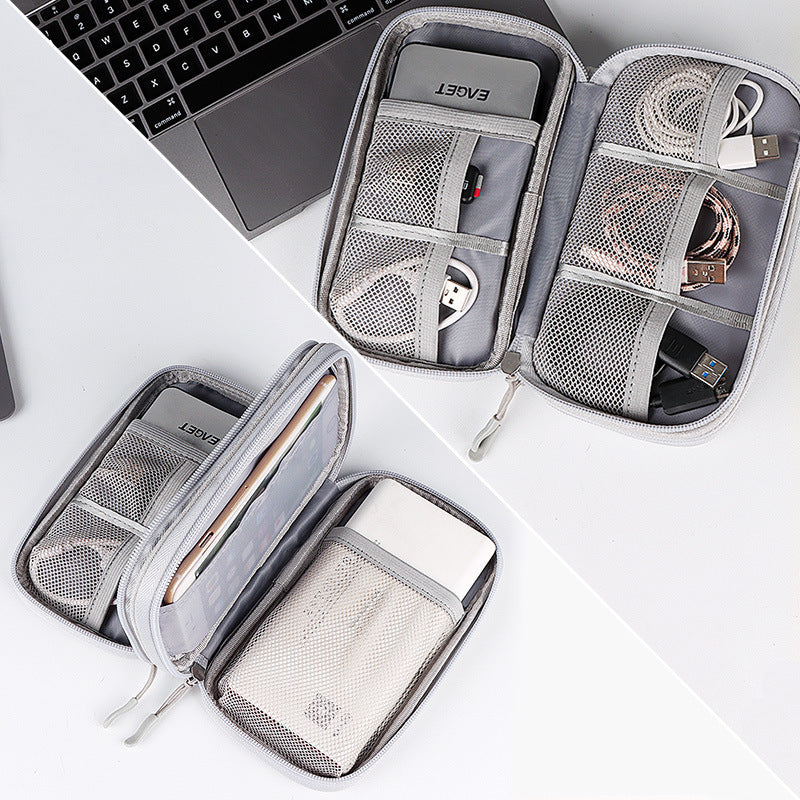 Portable Double Layer Digital Accessories Organizer