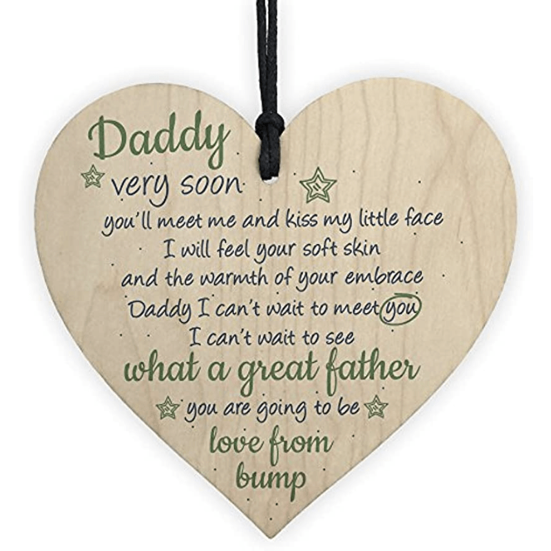 Wooden Heart Father Son Daughter Card Daddy To Be Keepsake