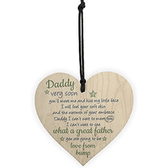 Wooden Heart Father Son Daughter Card Daddy To Be Keepsake