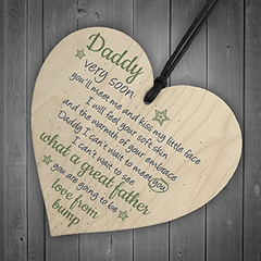 Wooden Heart Father Son Daughter Card Daddy To Be Keepsake