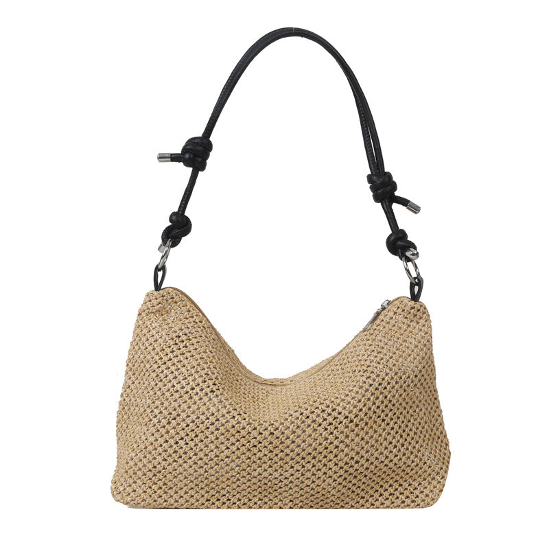 Boho Style Shoulder Bag Hand Woven Straw Beach Bag