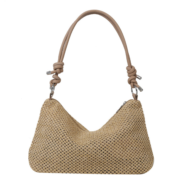 Boho Style Shoulder Bag Hand Woven Straw Beach Bag