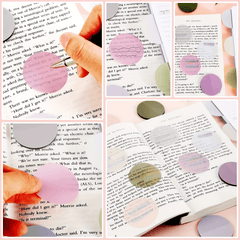 200Pcs Morandi Round Clear Waterproof Sticky Tabs - Translucent Book Markers
