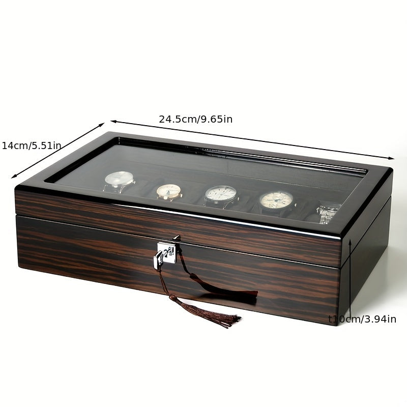Wooden Piano Lacquer Watch Box with Lock