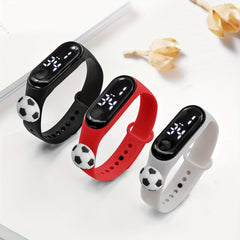 3pcs LED Sports Bracelet Watch Touchable Cartoon Football Design