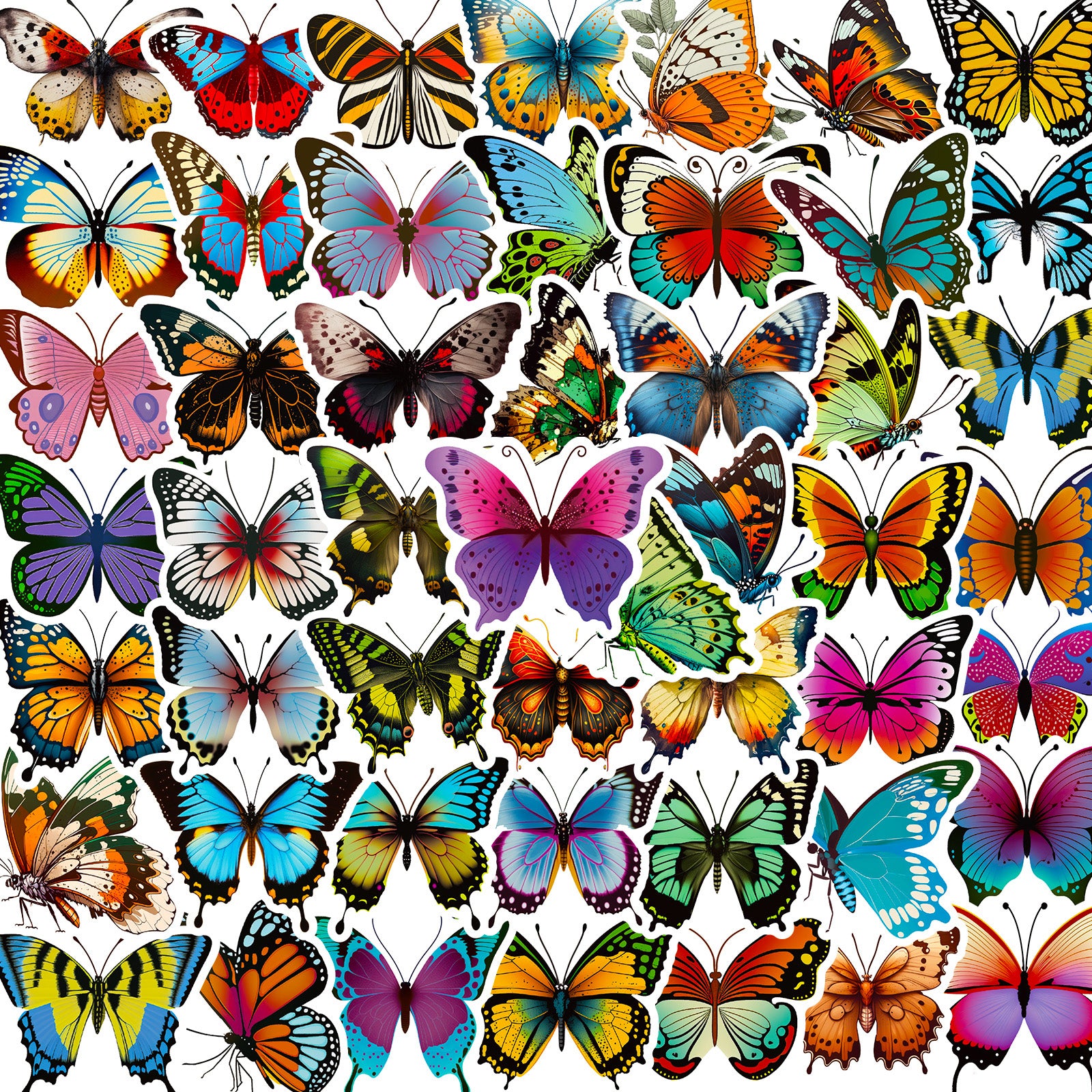 50pcs Colorful Butterfly Creative Stickers DIY for Car