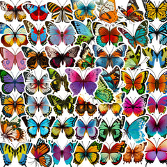 50pcs Colorful Butterfly Creative Stickers DIY for Car