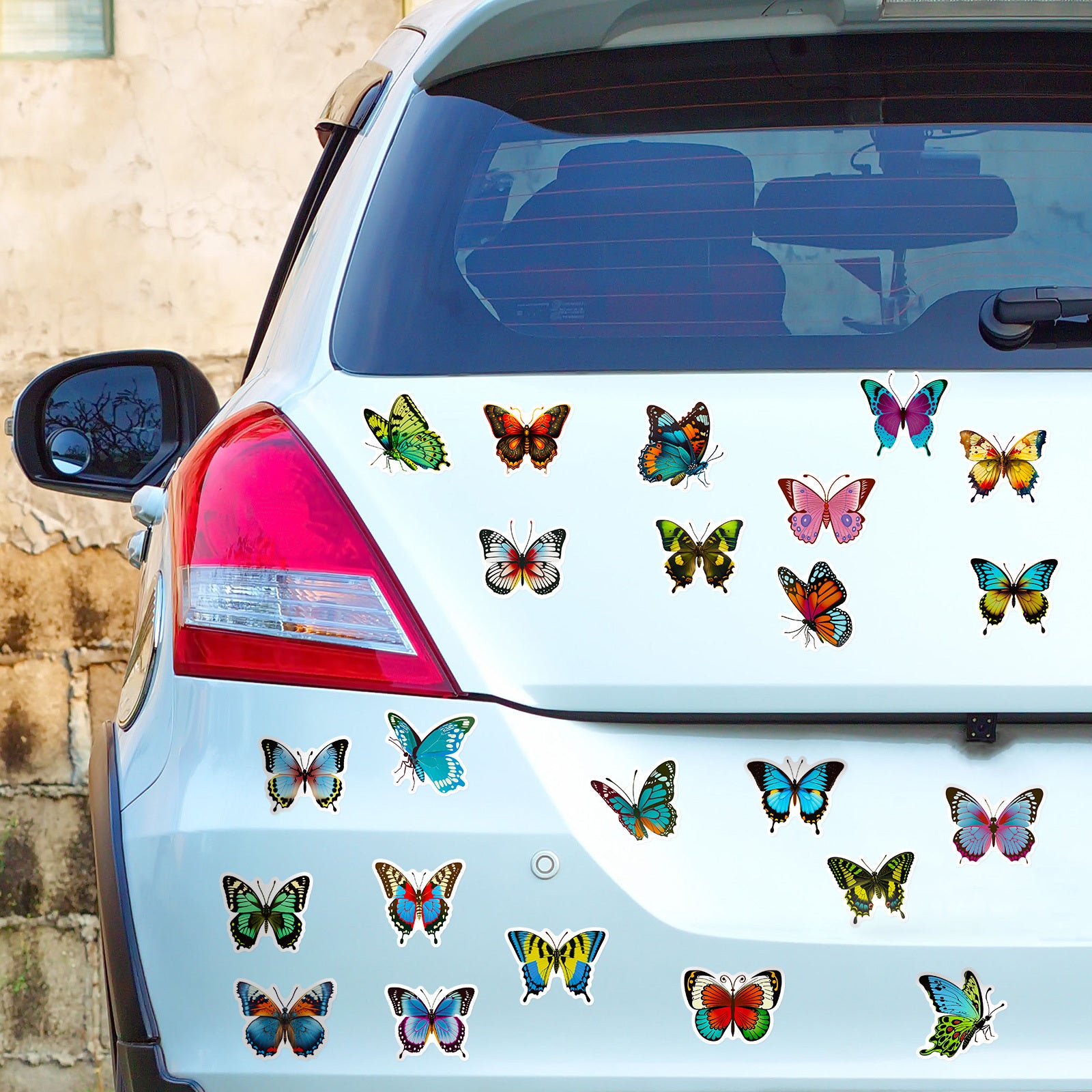 50pcs Colorful Butterfly Creative Stickers DIY for Car