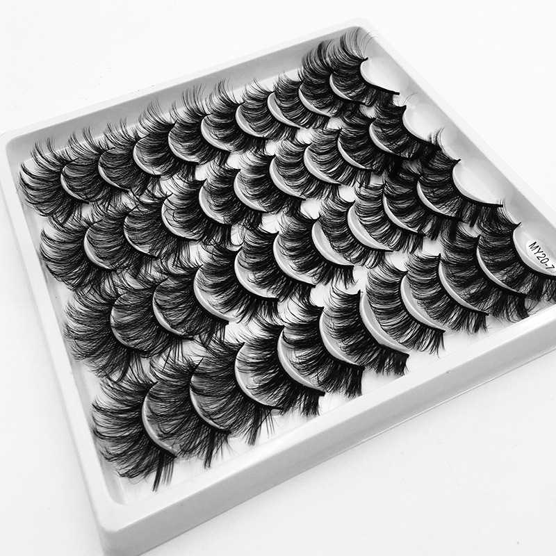 20 Pairs Fluffy Mink Lashes Natural Volume Curly False Eyelash Extension