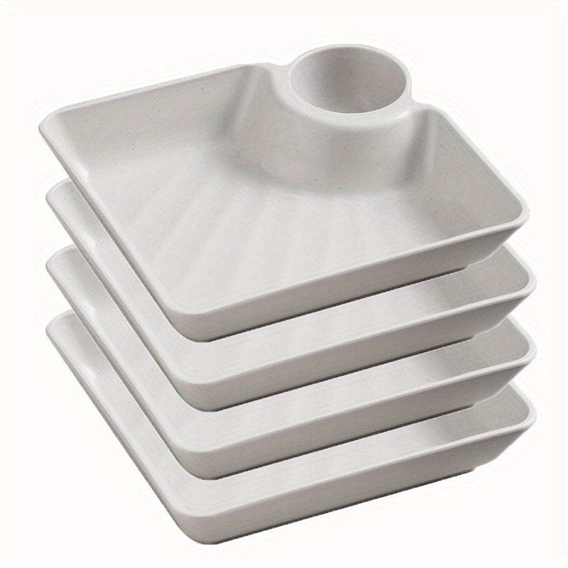 4pcs Plastic Serving Platter Set Sturdy Snack Plate Sushi Plate 18 X 16