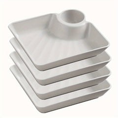4pcs Plastic Serving Platter Set Sturdy Snack Plate Sushi Plate 18 X 16