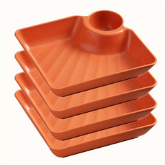 4pcs Plastic Serving Platter Set Sturdy Snack Plate Sushi Plate 18 X 16