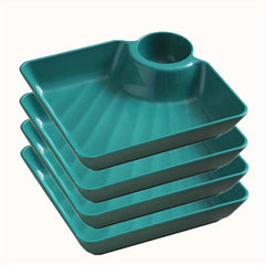 4pcs Plastic Serving Platter Set Sturdy Snack Plate Sushi Plate 18 X 16