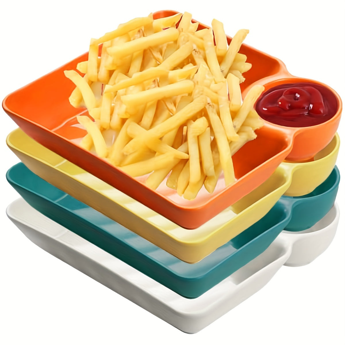 4pcs Plastic Serving Platter Set Sturdy Snack Plate Sushi Plate 18 X 16