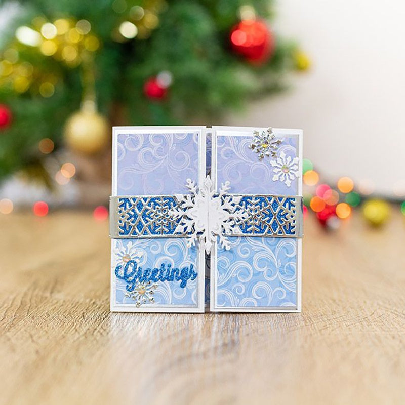 Embossed Die Template Christmas Snowflake Greeting Card Scrapbooking DIY