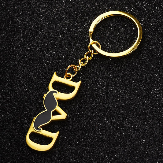 Father's Keychain With Dad Letter Father's Gift For Dad Papa