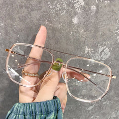 Light Blocking Glasses Double Bridge Square Clear Lens Computer Glasses