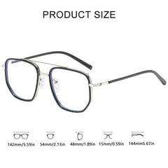 Light Blocking Glasses Double Bridge Square Clear Lens Computer Glasses
