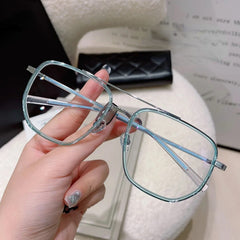 Light Blocking Glasses Double Bridge Square Clear Lens Computer Glasses