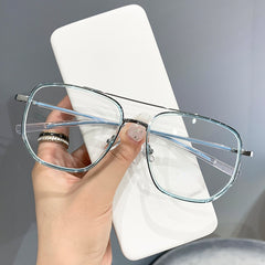 Light Blocking Glasses Double Bridge Square Clear Lens Computer Glasses