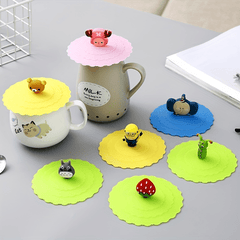 Cartoon Silicone Cup Lid Leak Proof Dust Proof Ceramic Tea Cup Water Cup Lid