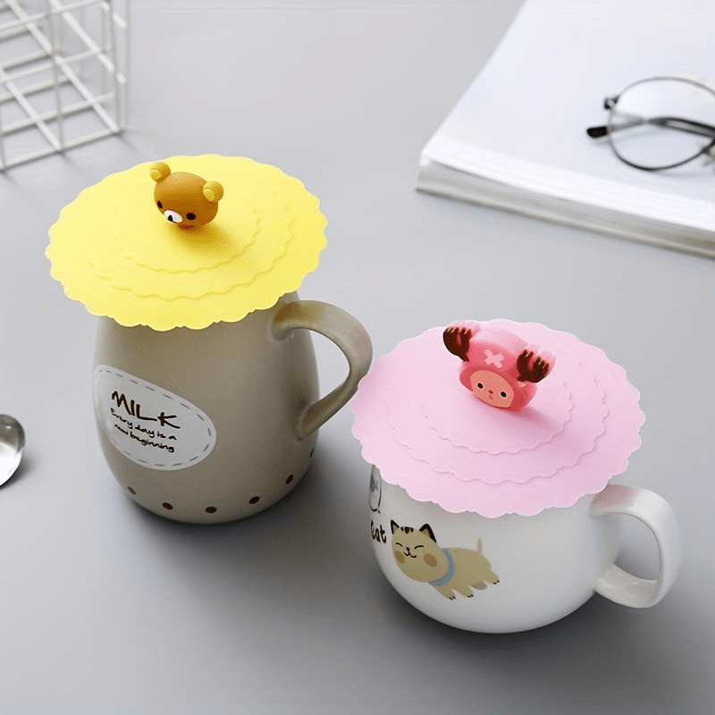 Cartoon Silicone Cup Lid Leak Proof Dust Proof Ceramic Tea Cup Water Cup Lid