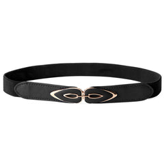 Vintage Double Buckle Belt Elastic Waistband