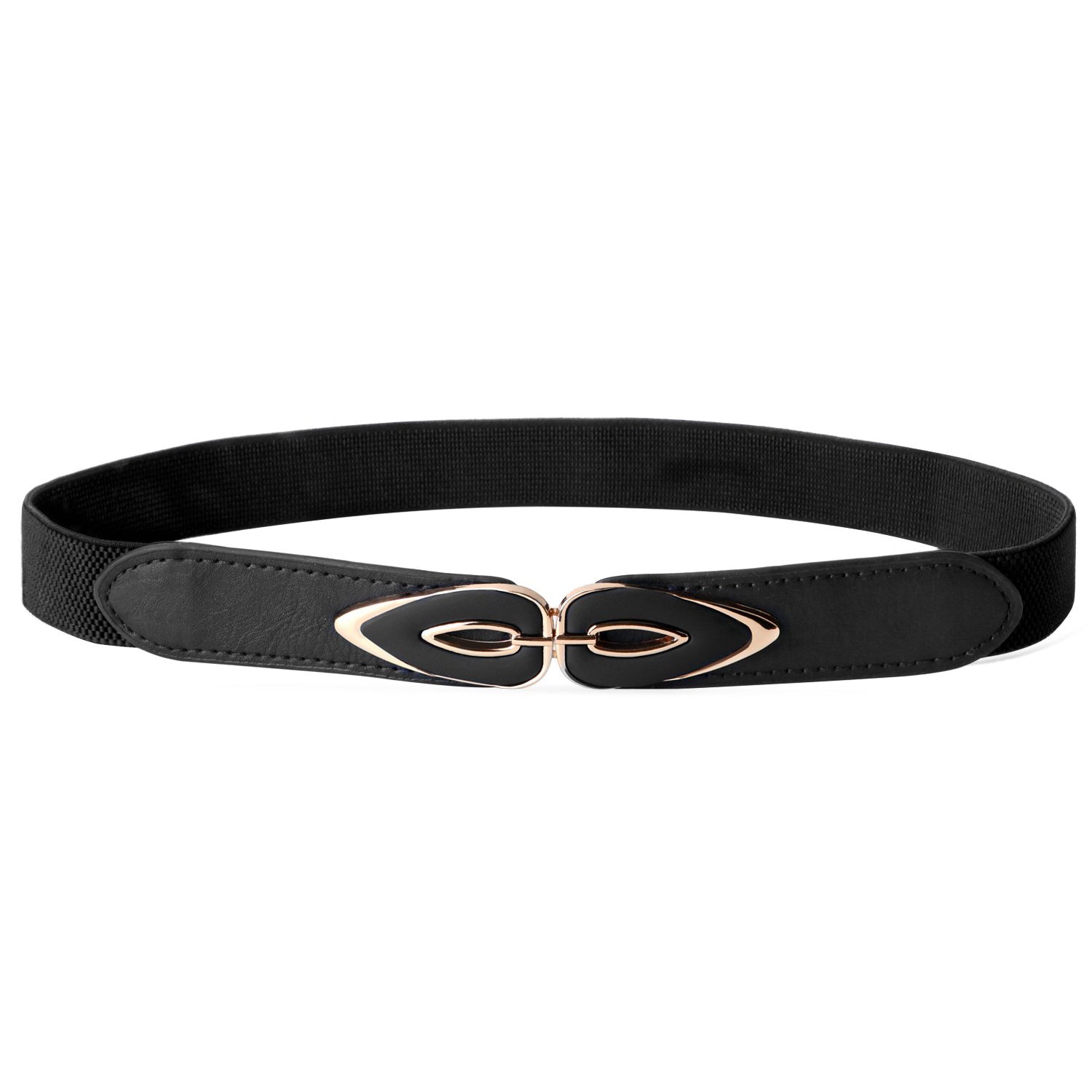 Vintage Double Buckle Belt Elastic Waistband