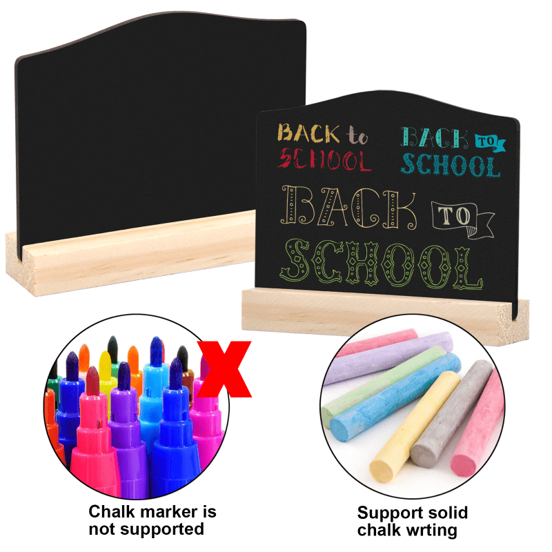 4pcs Mini Blackboard Set Small Wooden Message Board With Stand