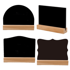 4pcs Mini Blackboard Set Small Wooden Message Board With Stand