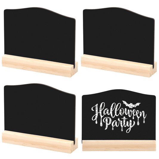 4pcs Mini Blackboard Set Small Wooden Message Board With Stand