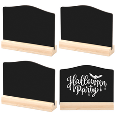 4pcs Mini Blackboard Set Small Wooden Message Board With Stand