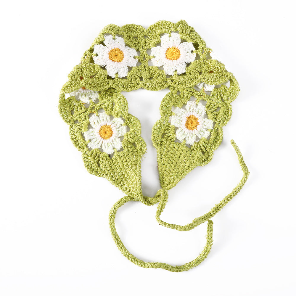 Bohemian Crochet Flower Turban Hair Band Hair Scarf Women Headband
