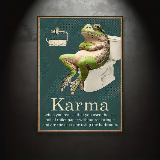 1pc Vintage Funny Frog Painting Artwork for Home Wall Decor