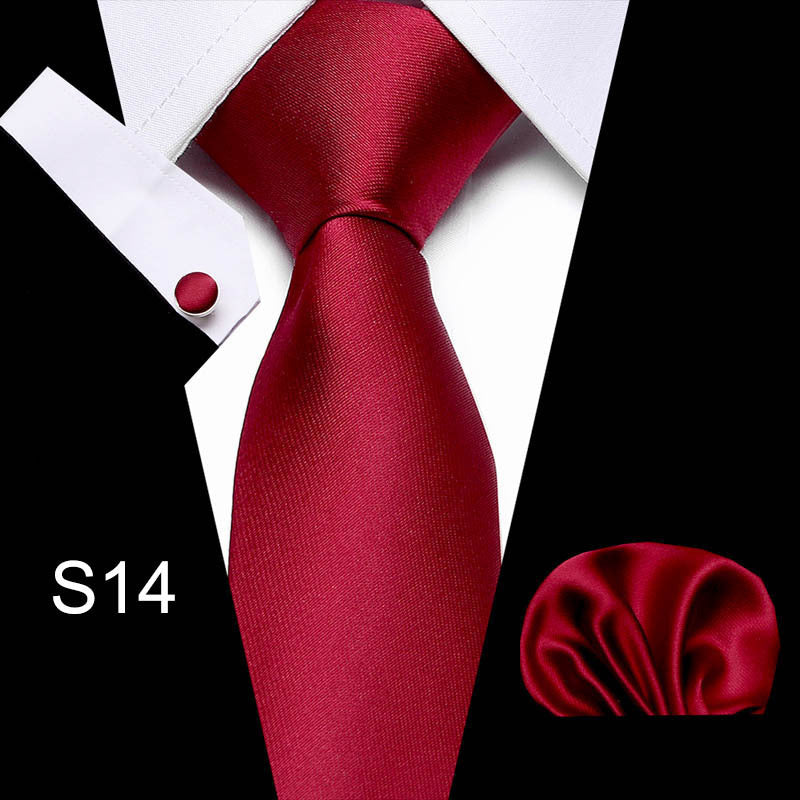 Business Men's Tie Set With Cufflinks Square Scarf
